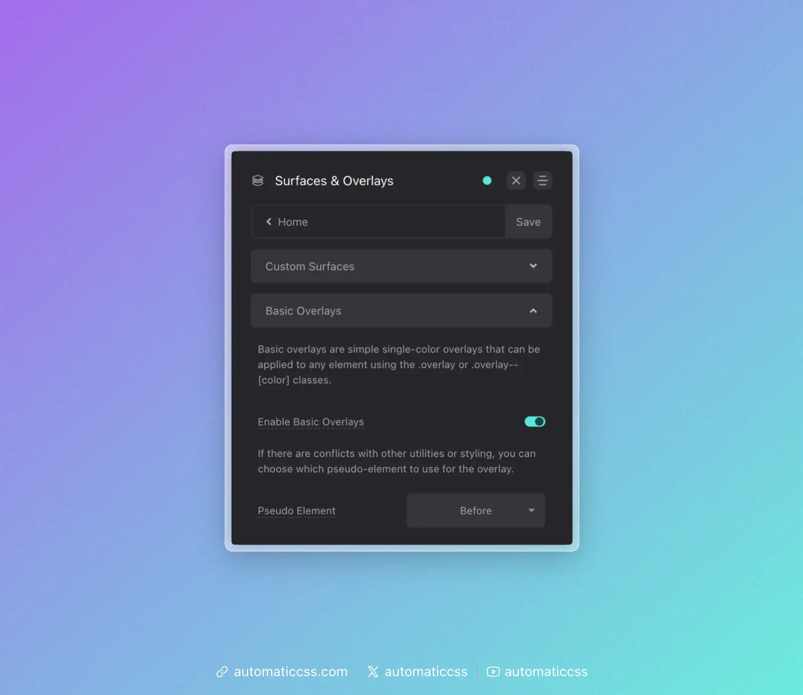 Basic Overlays Dashboard