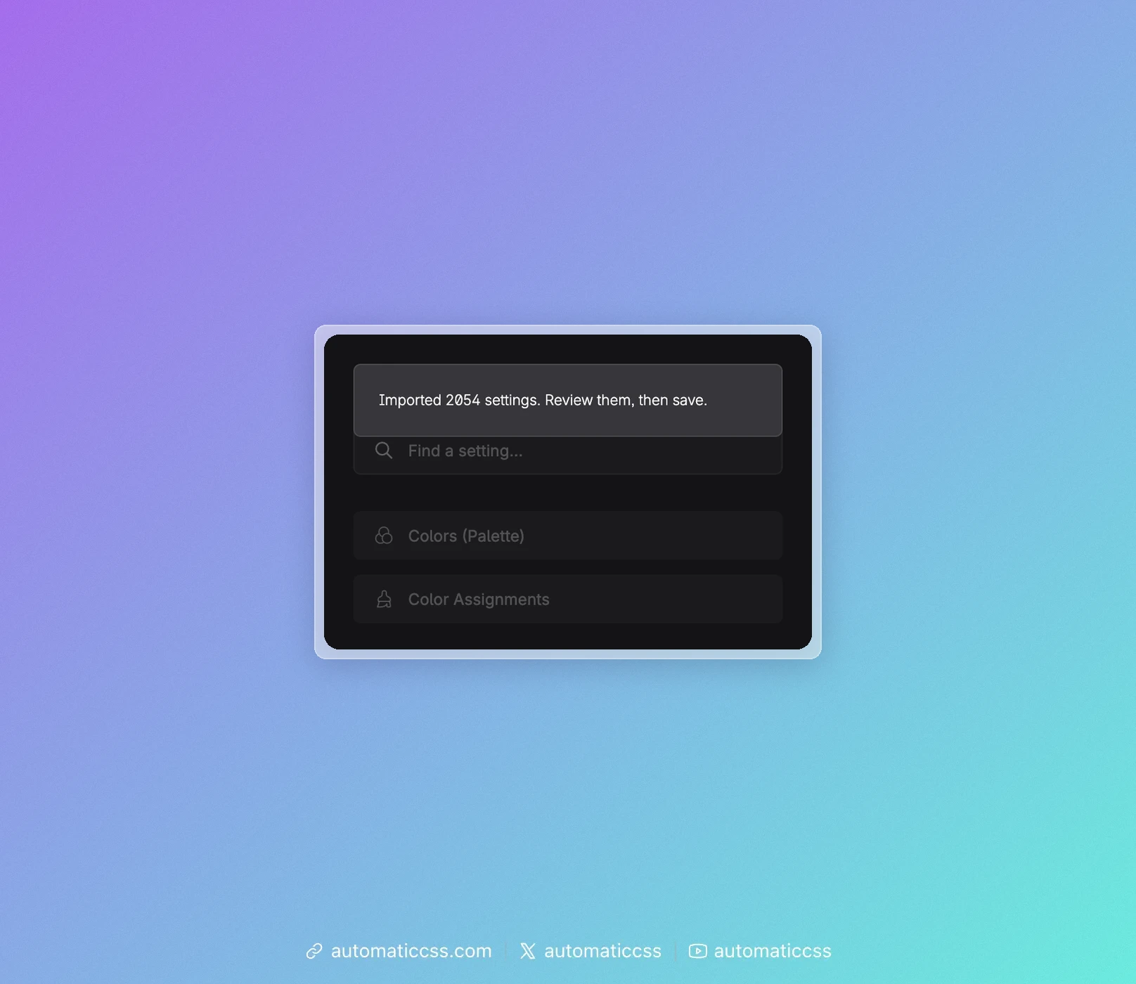 The dashboard confirms the import and asks you to review and save
