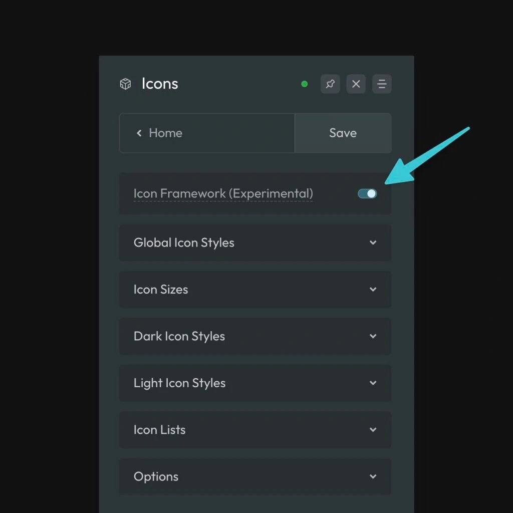 Icon Framework Option Switch